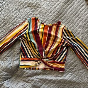 Gaze Multicolor Striped Crop Top